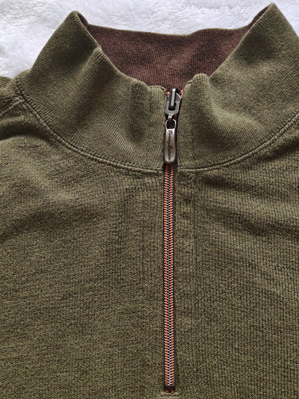 Tommy Bahama Mens 1/4 Zip Mock Neck Knit Cotton Sweater Green XL